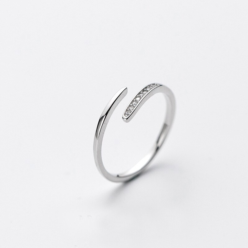 MloveAcc Semplice Linea Delle Donne di Anelli In Argento Sterling 925 Classico Delle Ragazze Anelli di Barretta Dei Monili