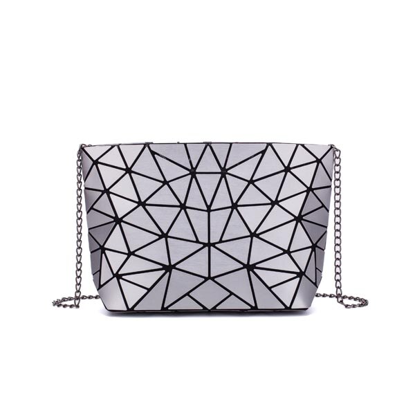 Frauen Kette Schulter Tasche für frauen Geometrische Messenger Taschen Einfachen Klapp Umhängetaschen Clutch abend tasche bolso: sliver