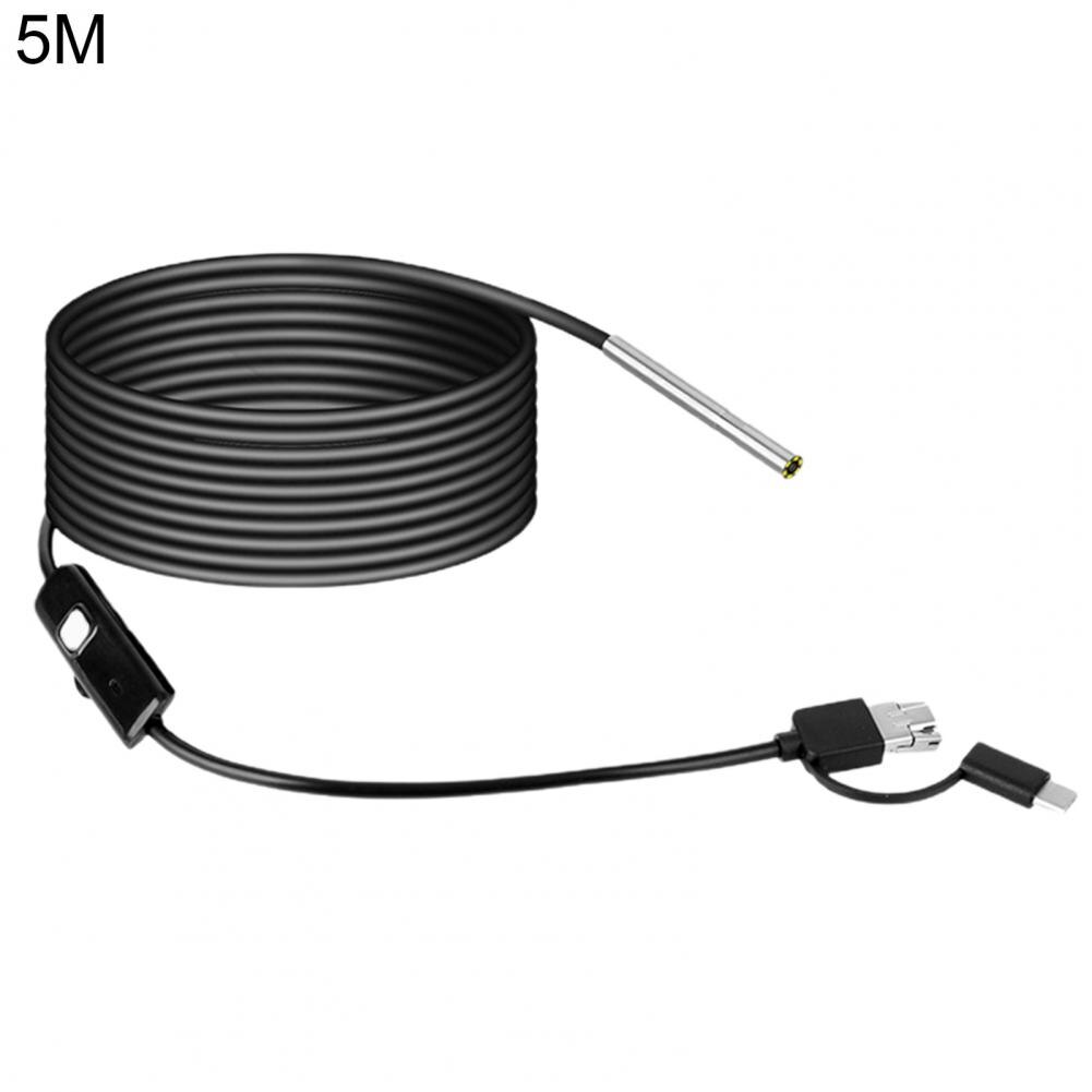AN100 Inspection Camera Endoscope HD Detect Instruments 3-in-1 Interface High Definition 3.9mm Endoscope for Mobile Phone: 5m