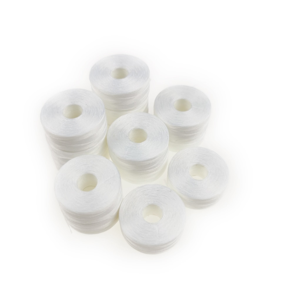 Sanbest Sideless Polyester Prewound Bobbins Threads Without Core 150D/1 Size L Sewing Machine Coreless Overlock Bobbin Thread