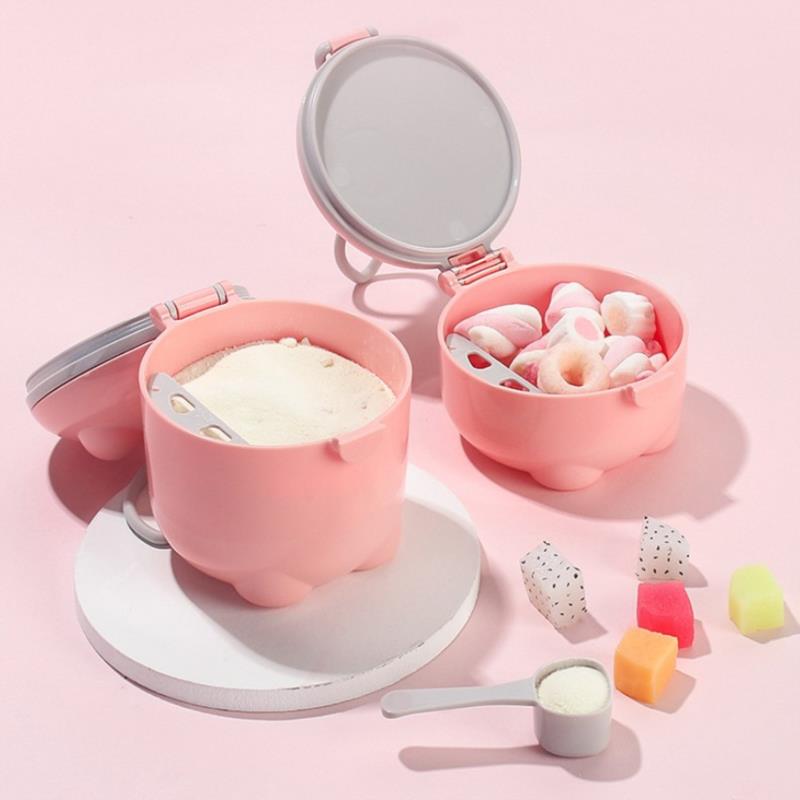 Baby Milk Powder Portable Cute Pig Food Storage Box Infant Milk Powder Box