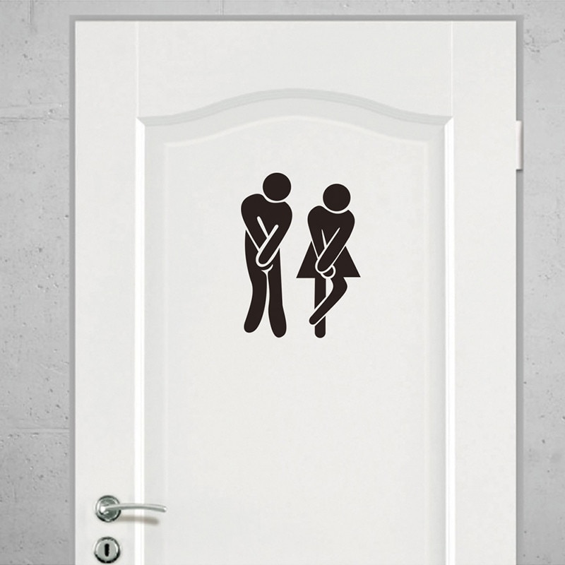 Wc Entree Teken Deur Stickers Voor Openbare Plaats Woondecoratie Creatieve Patroon Muurstickers Diy Grappig Vinyl Muurschilderingen: F
