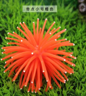 Gesimuleerde Zee-egel Silicone Aquarium Fish Tank Kunstmatige Coral Plant Onderwater Ornament Decor: 3 / L about 13cm
