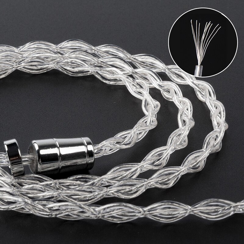 KBEAR limpid 4 Core 4N 99.99% Purity silver earphone cable 3.5/2.5/4.4mm MMCX/0.78mm 2Pin/QDC/TFZ For ZSX BLON BL-03