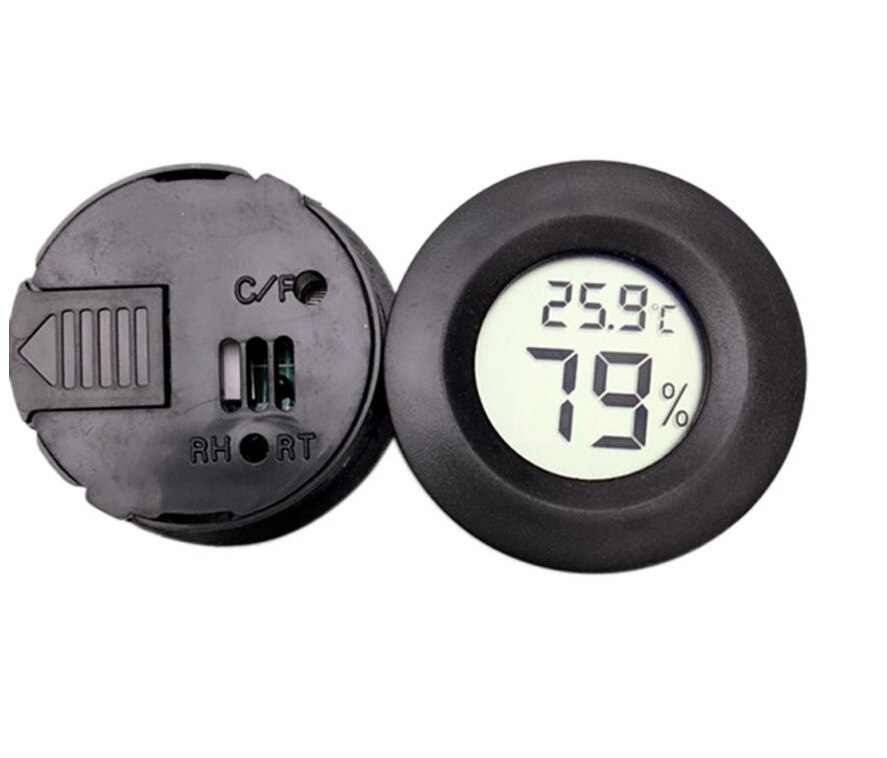 LCD Digital Thermometer Hygrometer Probe Fridge Freezer Thermometer for Refrigerator Temperature Control -50~110 C: Black