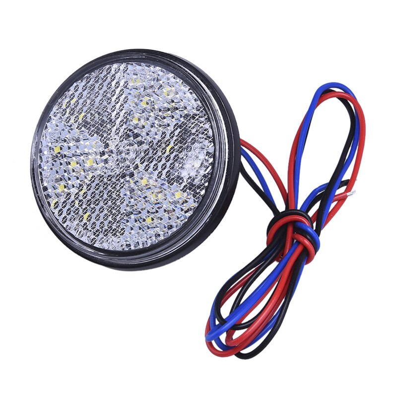 Red Yellow White 24 SMD Car Round Tail Lights Turn Singal Light ATV LED Reflectors Truck Side Warning Lights