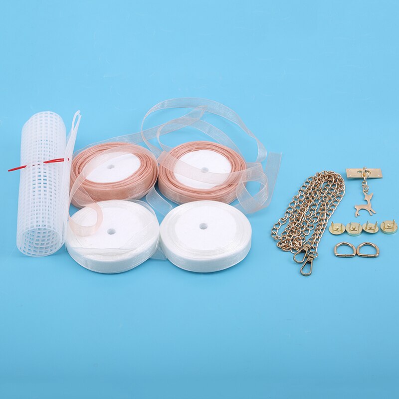1 set nethoes gaas geweven schoudertas plastic vrouwelijke handgemaakte diy handtas tas accessoires