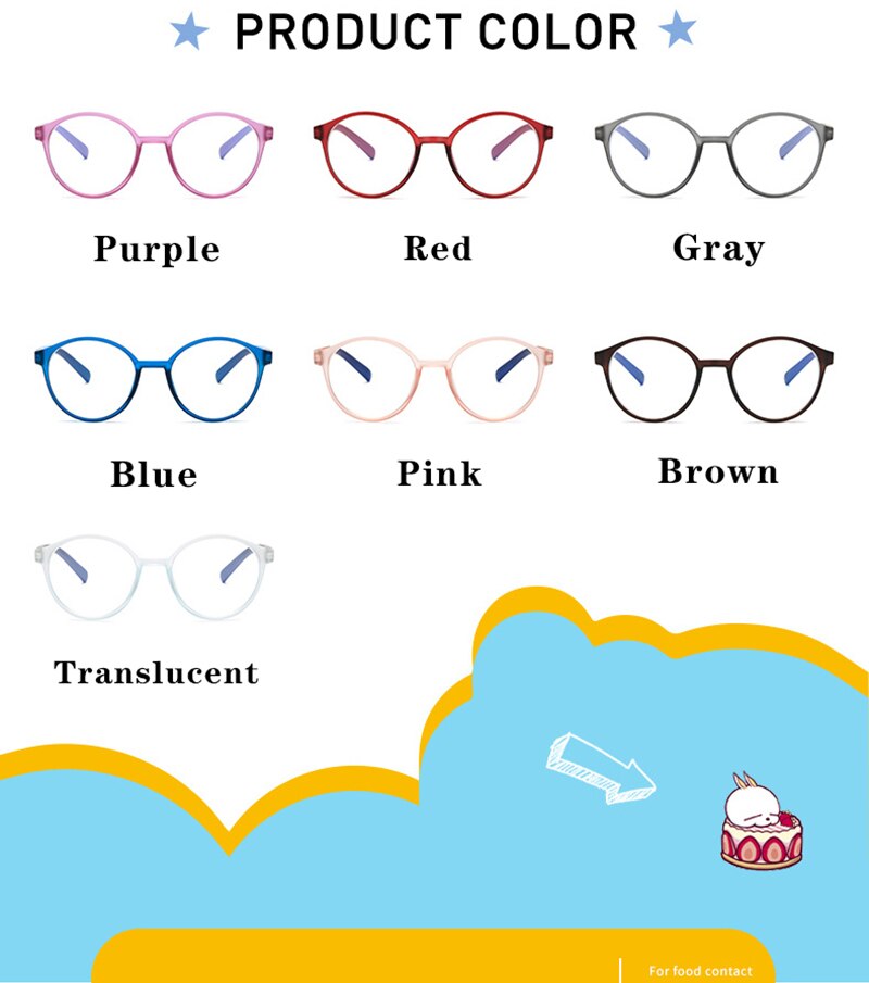 Children's Anti-Blu-ray Glasses Protect Children Reading Play Games Flat Glasses Goggles TR-90 360 rotation Frame