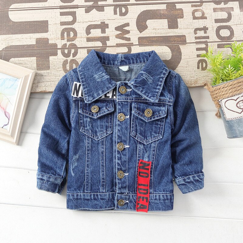 Spring Denim Baby Boys Jackets Baby Blue Autumn Boys Coat For 1 2 Years Old Boy Baby Toddler Clothes RKC185042