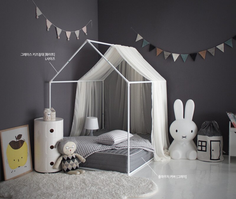 Ins Nordic Leuke Kleine Huis Pasgeboren Baby Slaapkamer Decor Baby Baby Bed Kamer Lakens Bumper Tas Voor Speelgoed Kinderen Decoratie tent