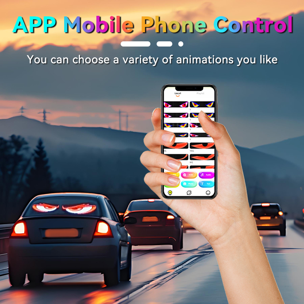 LED Sign Car Scrolling Advertising USB 5V Bluetooth App Control Logo Light Custom Text Pattern Animation Programmable Display