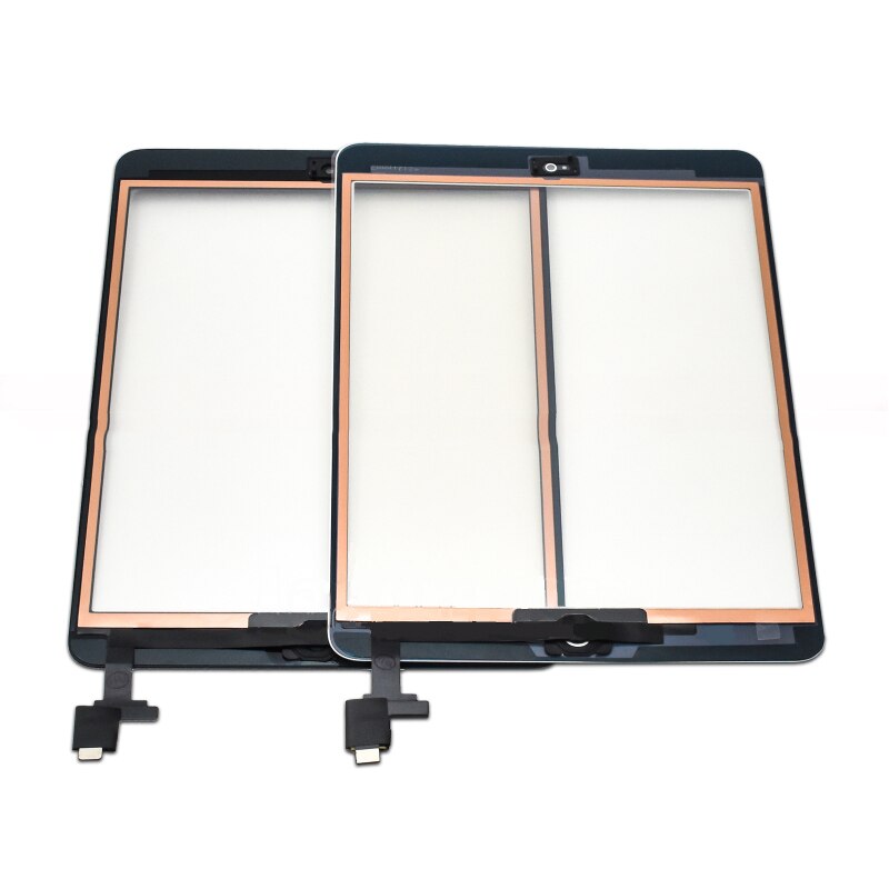 Qualidade original para ipad mini 1 2 a1432 a1454 a1455 a1489 a1490 a1491, touch screen digitizer, sensor de substituição + botão chave