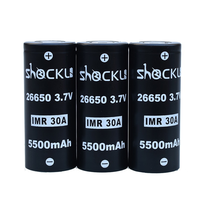 Shockli 26650 5500mAh lithium battery 3.7V 5500mAh 26650 li-ion rechargeable batterie 30A for high power flashlights Emisar D4s