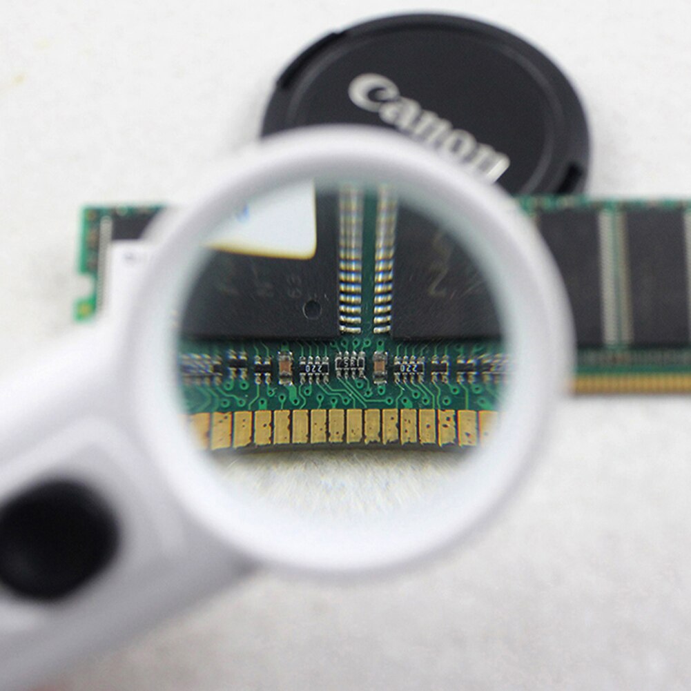 Handheld 15X Magnifier with 2 LED Light Aid Reading for Seniors Newspaper Reading Loupe Jewelry Antique Appreciation