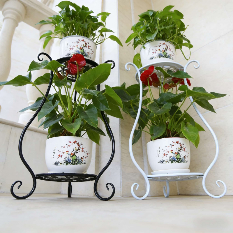 Mehrstöckiger Blumentopfständer für Innen und Außen mit Ablage, Freistehender Blumenständer Ich bin Europäischen Stil für Wohnzimmer und Balkon
