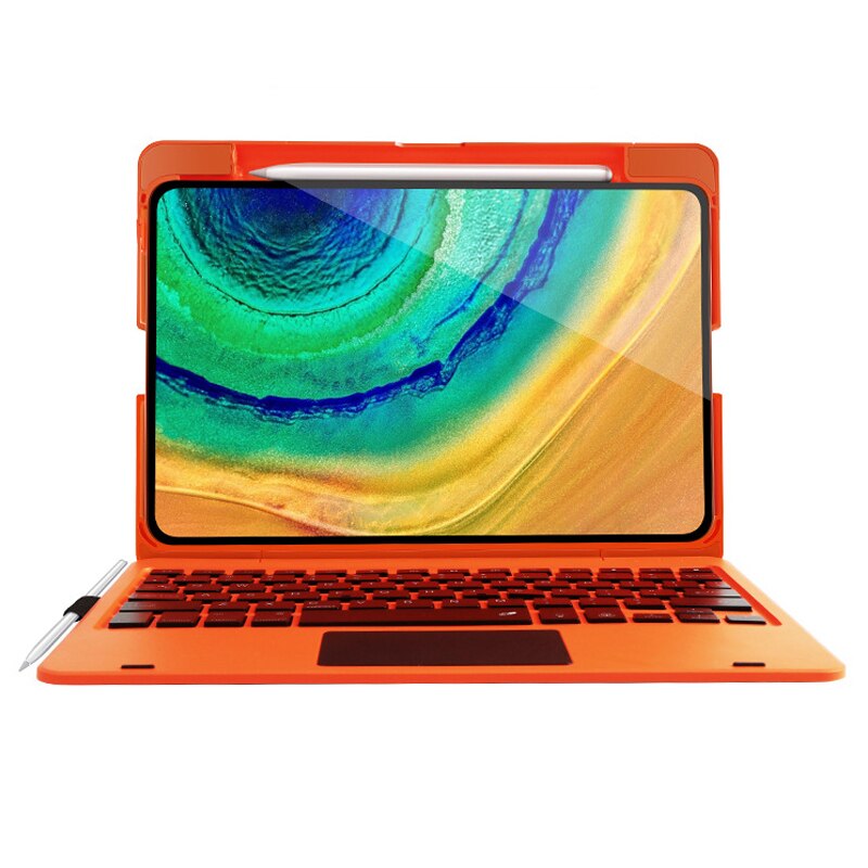 snu-deksel med tastatur til huawei matepad pro 10.8 -tommers bluetooth-tastatur med berøringspute smart deksel til huawei 10.8 -tommers etui: Oransje