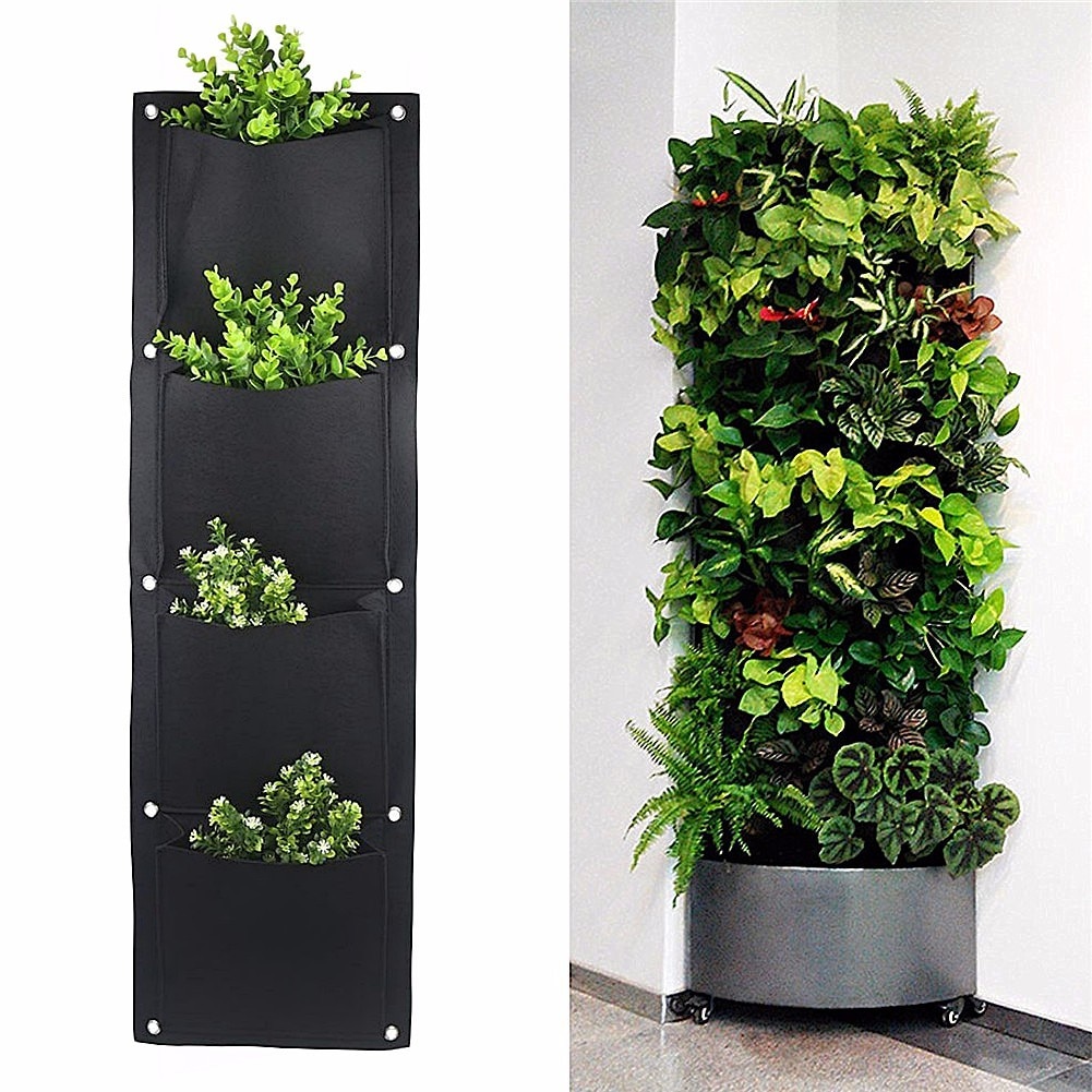 4 y 7 bolsillos fieltro Vertical macetas jardinera colgante macetas maceta en la pared jardín verde campo