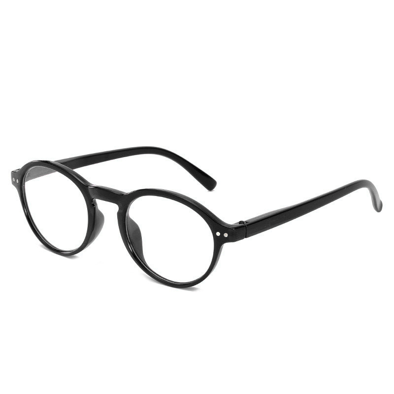 IBOODE Runde Lesebrille Frauen Männer Presbyopie Brillen Weiblich Männlich Hyperopie Brillen Optik Lupe Dioptrien Brille: +250 / Black