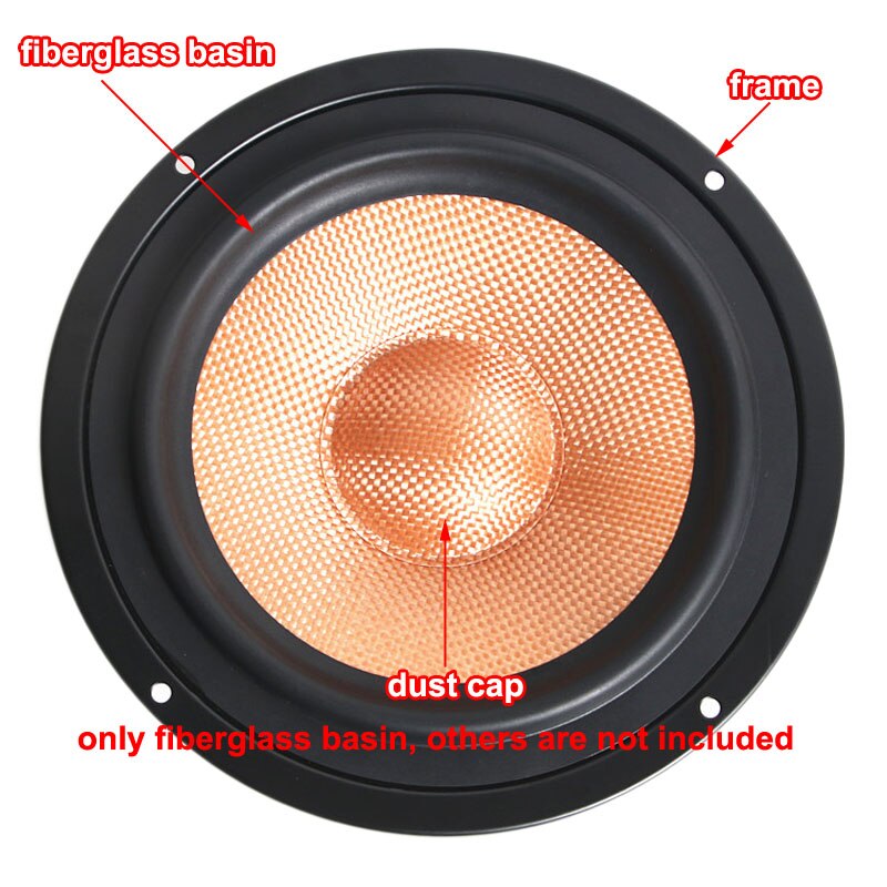 Cono para altavoz de 5/6,5 pulgadas con tapa antipolvo, cuenco de papel, Woofer, fibra de vidrio, tambor de lavabo, Trumper, piezas de reparación de graves, núcleo de 26,5mm