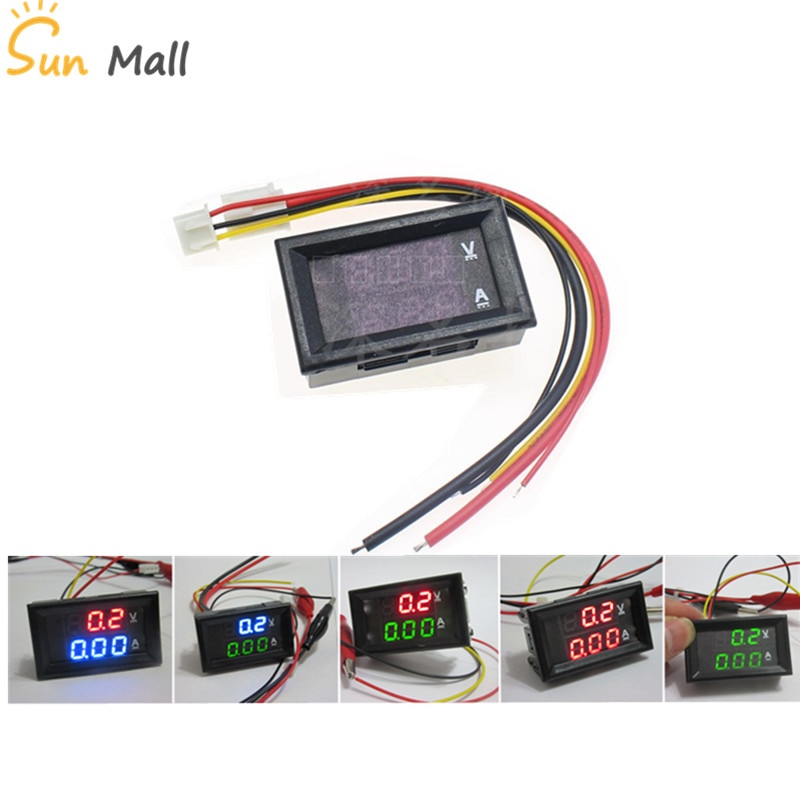 0.28inch LED Digitale Voltmeter Ampèremeter DC 100V 1A 10A 50A 100A Volt Ampere Meter Amperemeters/ ampere meter