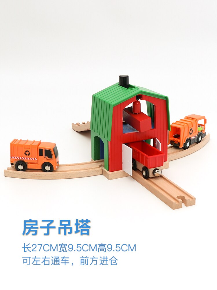 Pista in legno Ponte Ferroviario Torre Universale Accessori Giocattolo Educativo Compatibile Tutto In Legno Pista del Treno Biro Pista Giocattoli per I Bambini