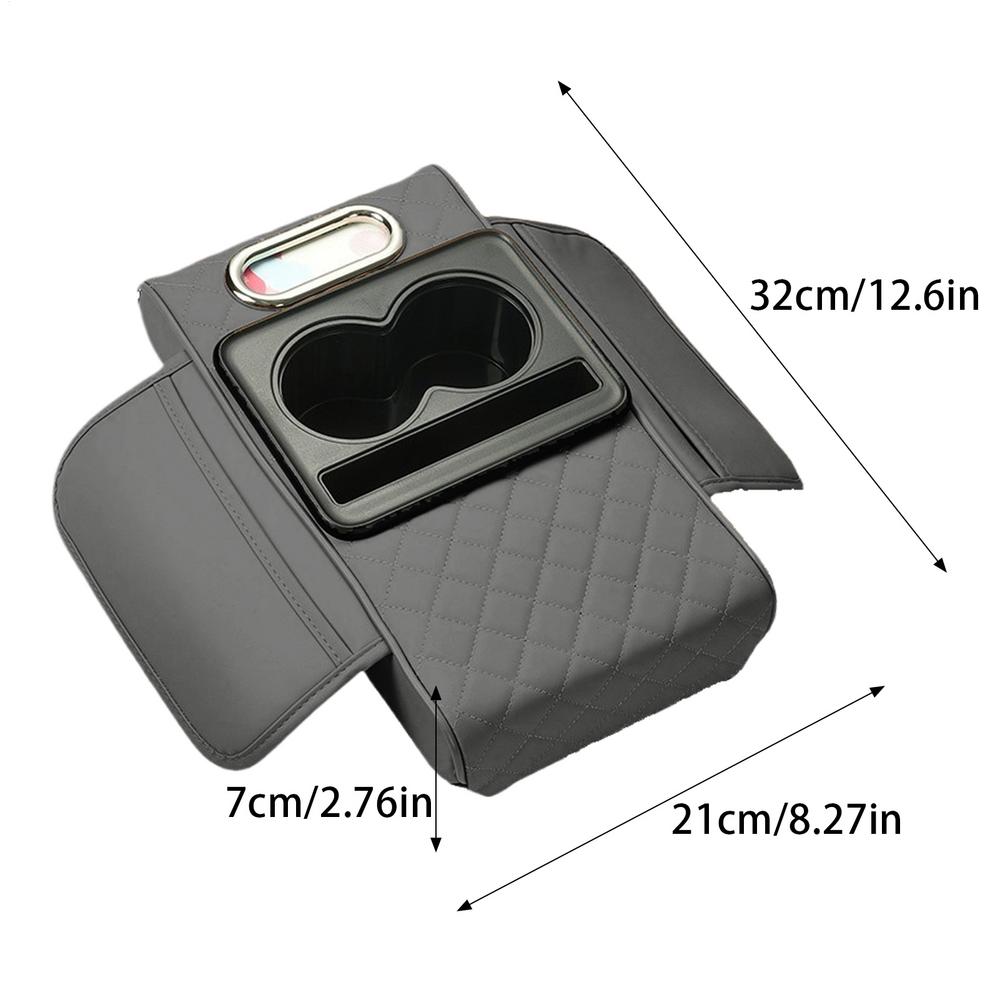 Cubierta para reposabrazos de coche, compartimento central para coche, reposabrazos, soporte para teléfono, funda protectora, cojín, almohadilla de elevación para reposabrazos, accesorios para coche: Gris