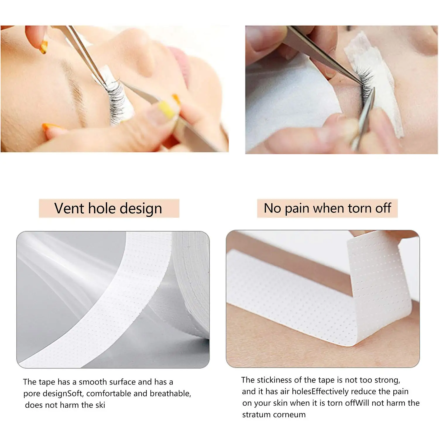3/6 rollos de cinta aislante japonesa para extensión de pestañas sin pelusa debajo de los ojos almohadillas transpirables cinta no tejida parche de papel para pestañas