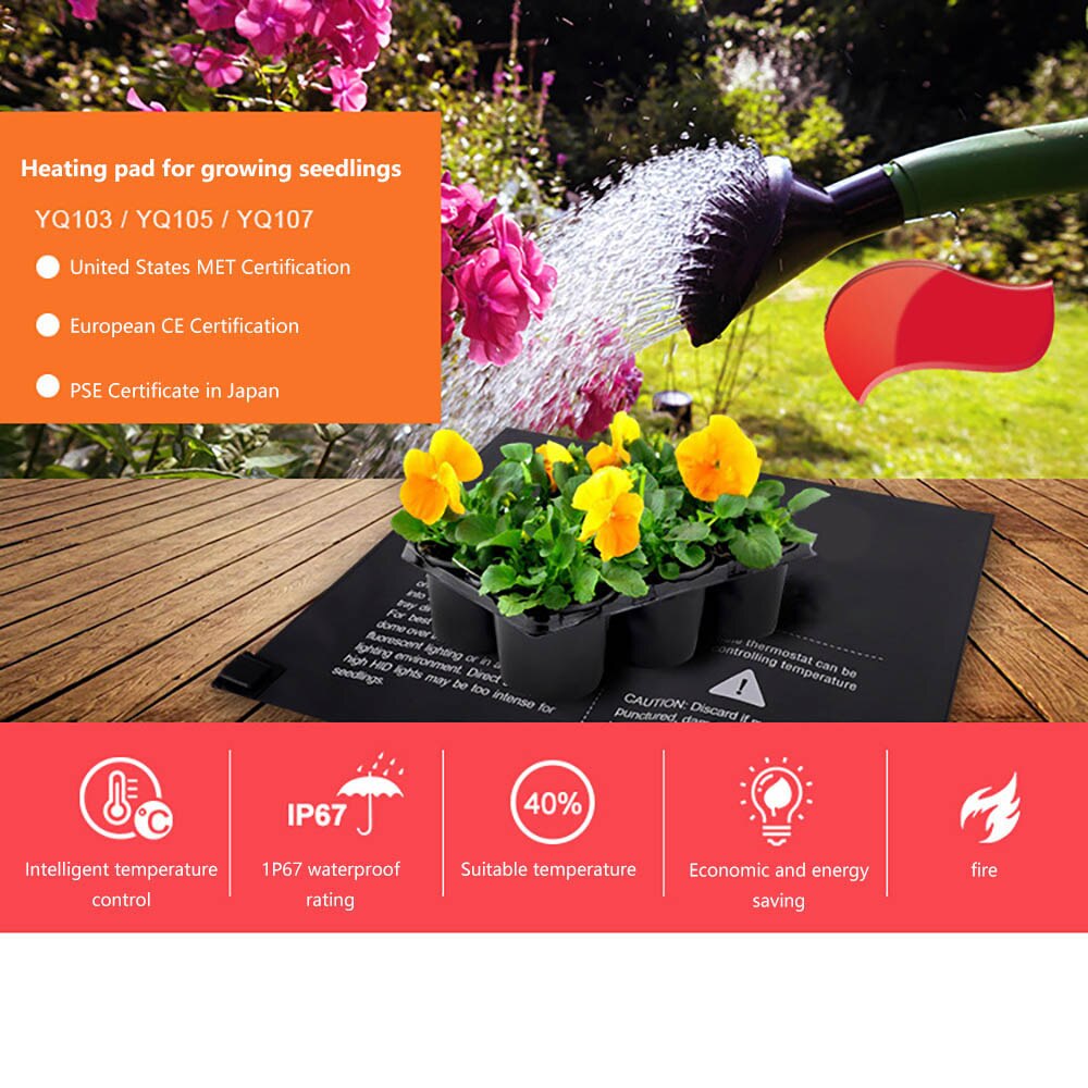 Frøplante varmemåtte plante frø spiring spredning formering klon starter varm pad mat grøntsag blomster blomster værktøj forsyninger
