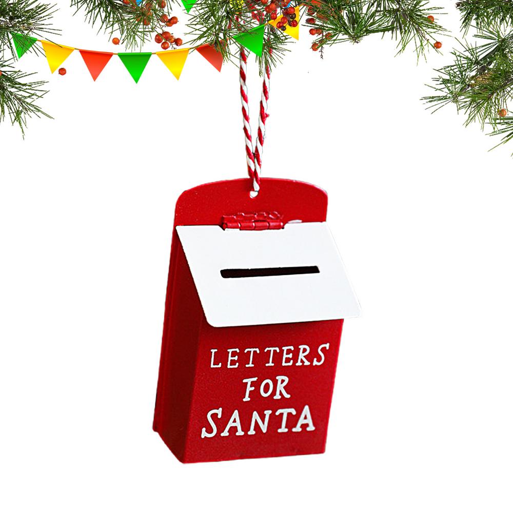 Christmas Mailbox Ornament Letters To Santa Mailbox Hangable Home Decorations Classic Mailbox Decorations For Christmas: Red