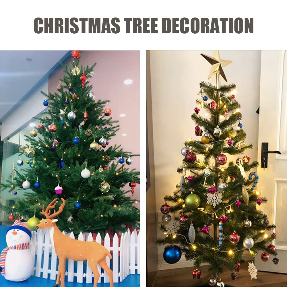60-70 unids/caja bola de Navidad brillante adorno para el árbol de Navidad bola colgante decoración de Adornos de árbol de Navidad colgar Navidad hogar