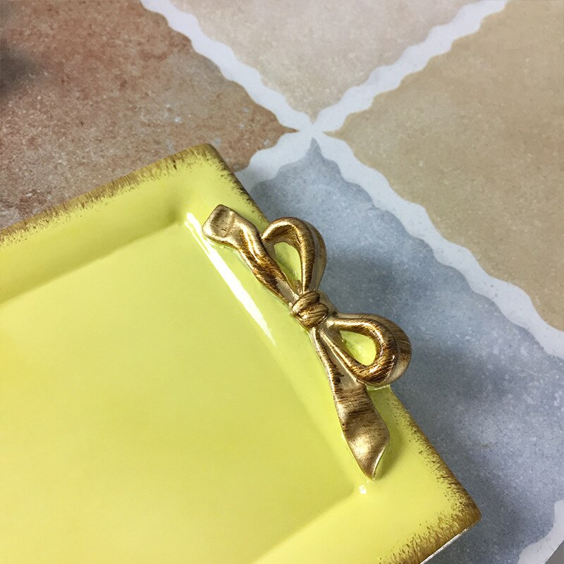 1PCS Strik Hars vierkante Platen Decoratie Ambachten Snack candy cake opbergvak Ringen Sieraden schotel Snack schotel voor bruiloft