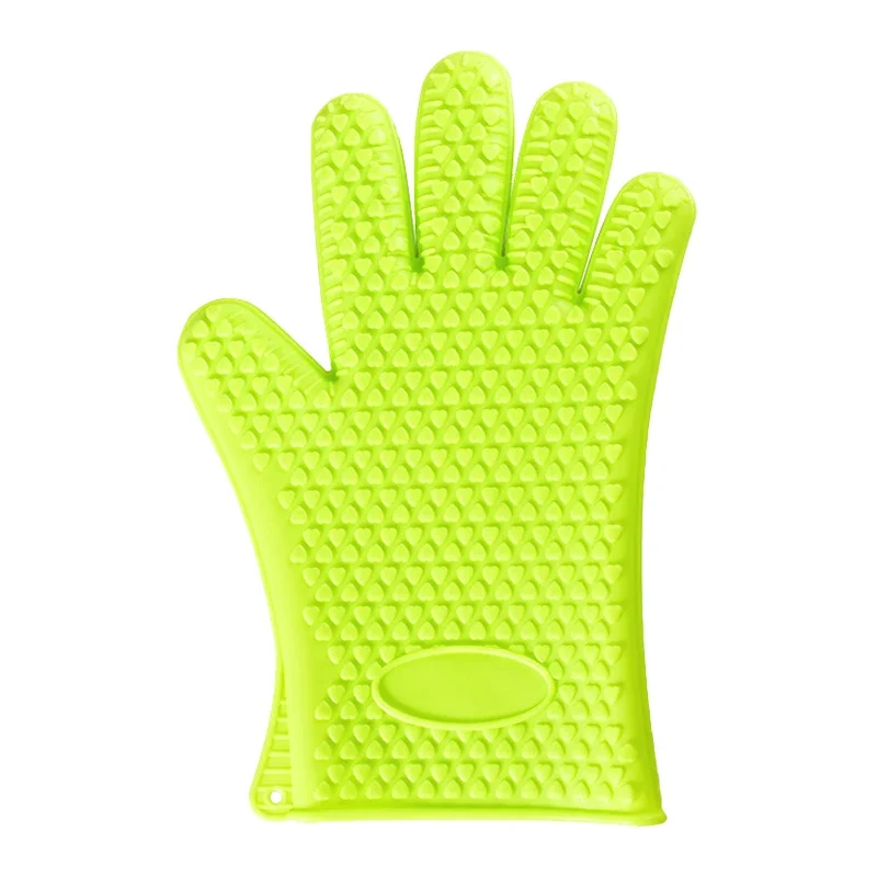 1/2Pcs Oven Mitts Baking Gloves 230 Heat Resistant Silicone Glove Kitchen Thicken Barbecue Oven Cooking Glove BBQ Grill Gloves: PURPLE