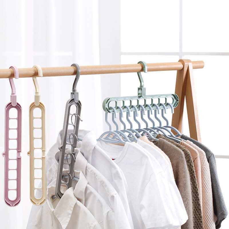 Multi-port Support Circle Clothes hangers 9 Holes for clothes Drying Rack Plastic Hangers Clothing Storage Magic Hanger