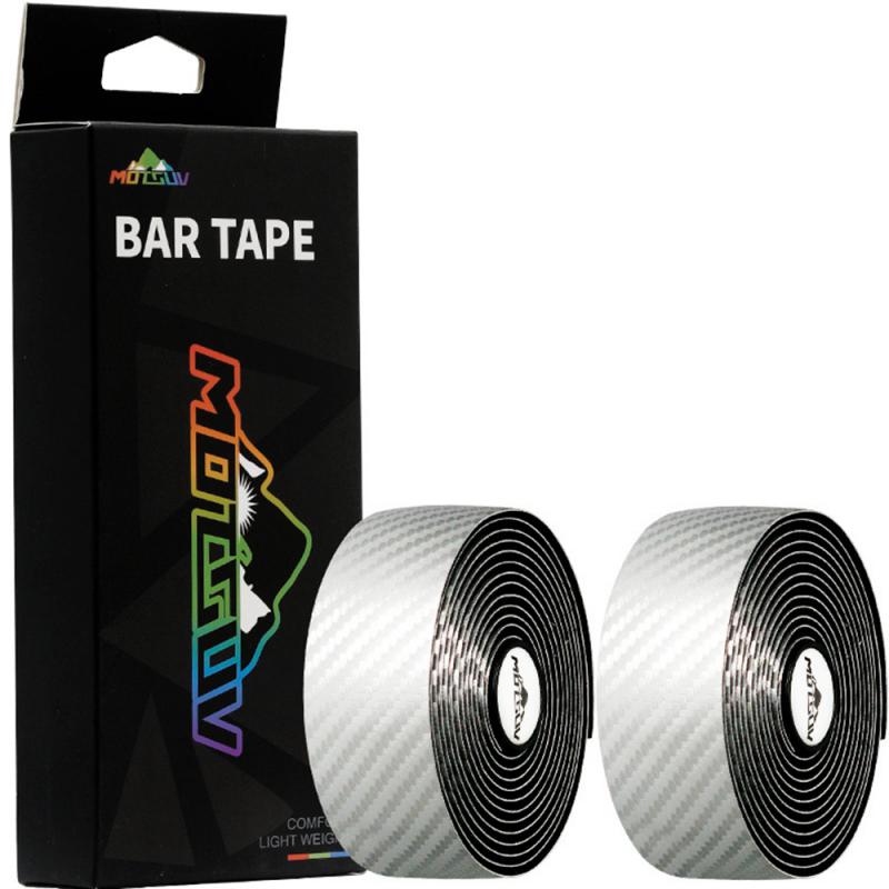 Motsuv landevejscykel styrrem cykel pu mønster håndtag grip tape høj elastisk eva skridsikker stødabsorberende styr tape: Grå