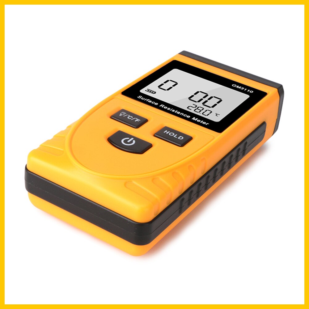 Surface Resistance Tester Handheld LCD Digital Display Anti-static Resistance Meter GM3110