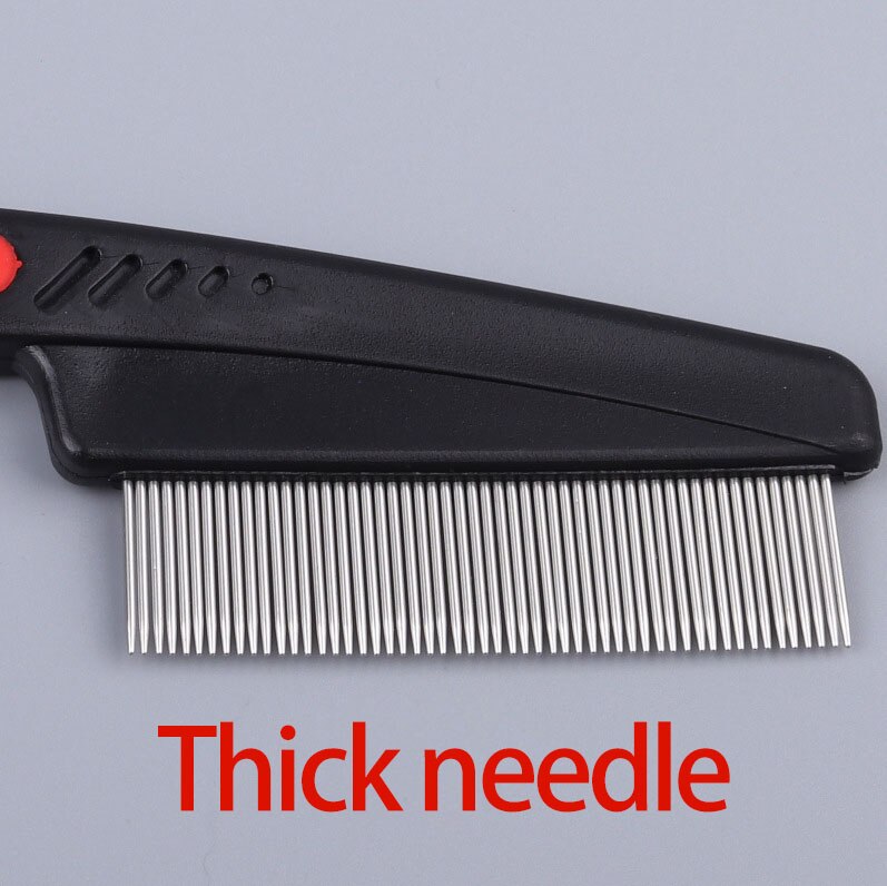 Dierenbenodigdheden verzorging hondenkam ontharing roestvrijstalen vlooienkam luizenkam ontwormingskam eieren open knoop kattenkam: Dikke naald