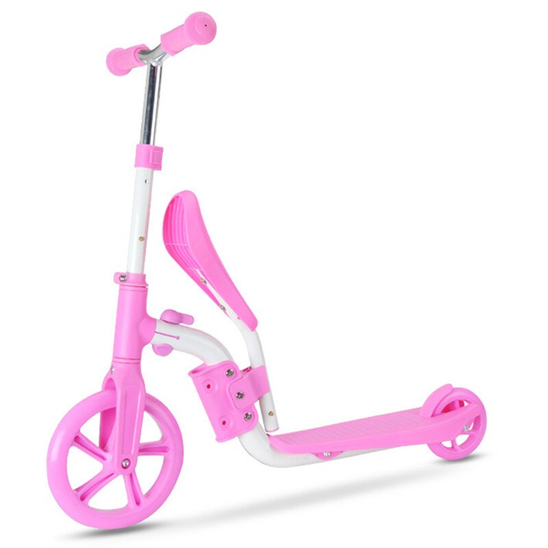 Dual-purpose toddler scooter 3-8 years old scooter multifunctional balance car: Pink