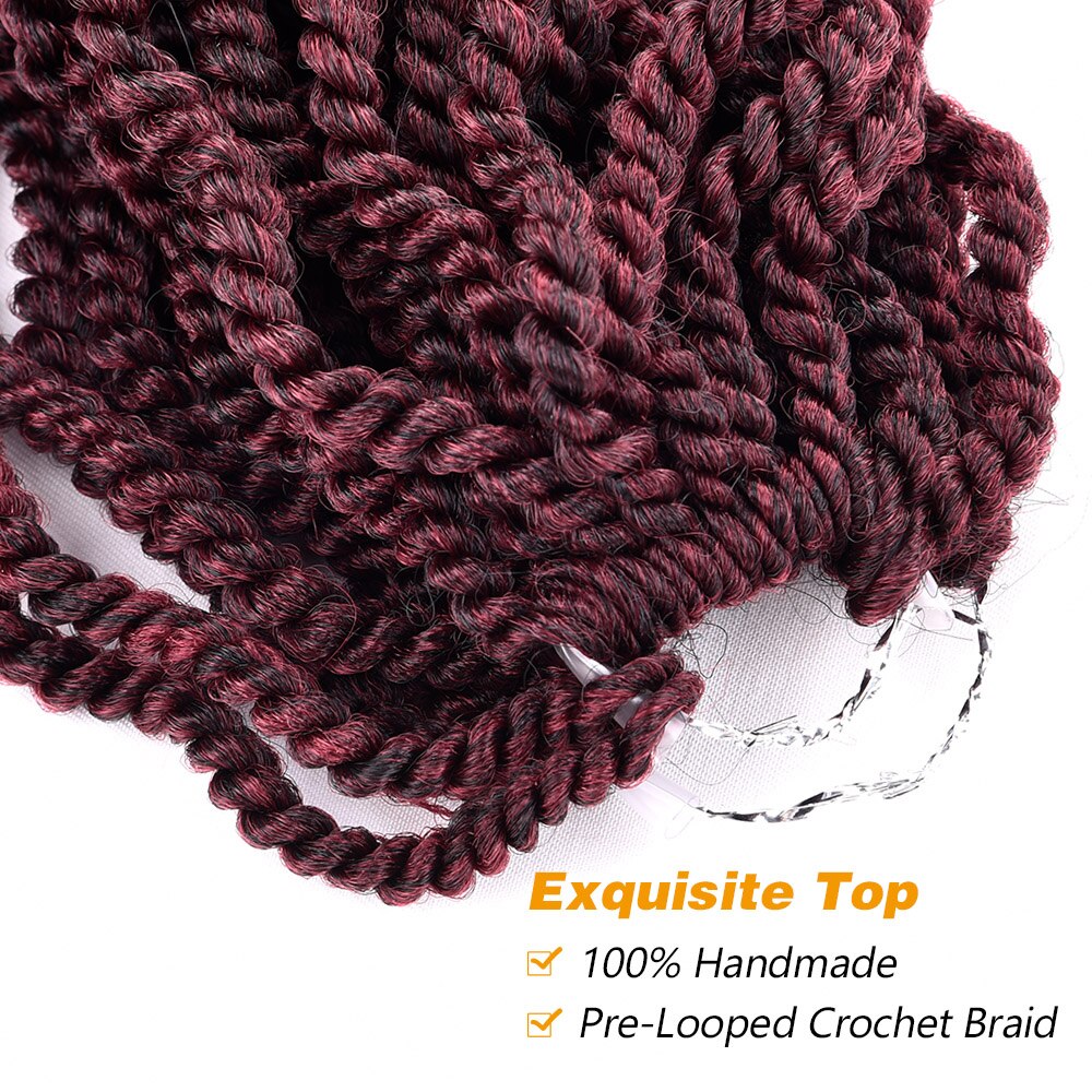 Silike 18 Inch Senegalese Twist Crochet Braiding Hair Ombre Pre-looped Curly Braids Goddess Senegal Twist Braids Hair