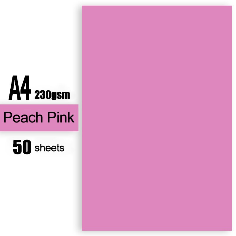 230gsm 50 Sheets Kids Paperboard Multicolor Specialty Paper Handmade Cardstock Craft Paper: Peach Pink
