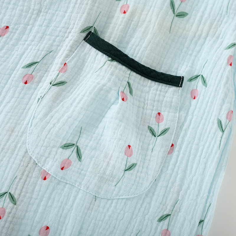 Peignoir de bain à manches courtes pour femmes, impression de fleurs multicolores, vêtements de nuit, chemise de nuit, peignoirs de maison