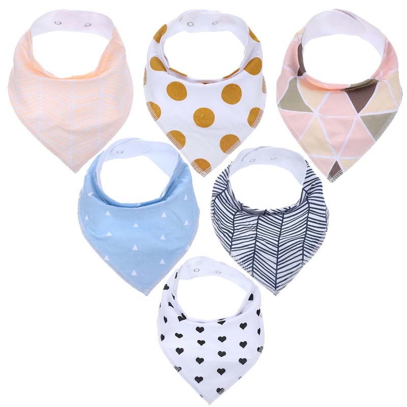 6 pièces/ensemble bavoirs bébé Bandana 100% coton essuie-mains Babadores Para Bebe infantile garçons et filles salive serviette