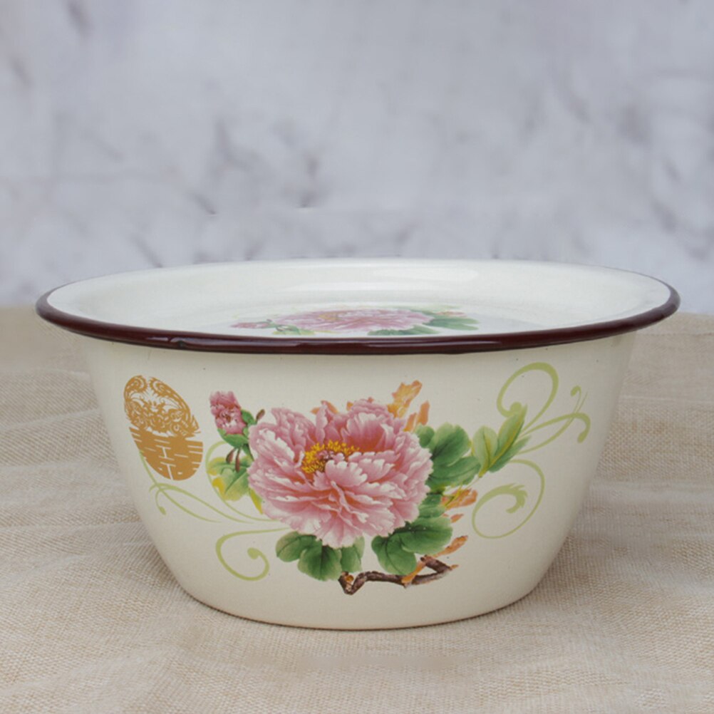 Stackable Enamel Basin Kitchen Flour Mixing Basin Stuffing Dumpling Mixing Bowl