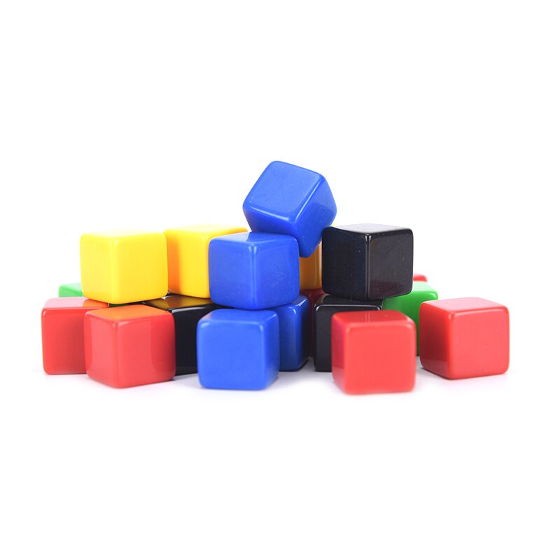 10 Stks/set Acryl Blokjes Blokken Blanco Dobbelstenen Buitenlandse Handel Producten 16Mm Vierkante Hoek Kleur Board Game Dice Vroeg onderwijs