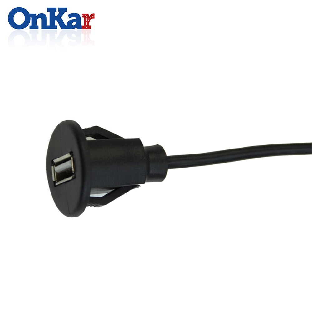 ONKAR Car Accessories USB 2.0 Male to Female Car Flush Mount Extension Cable Car Van Dashboard Flush Mount Dual USB Socket