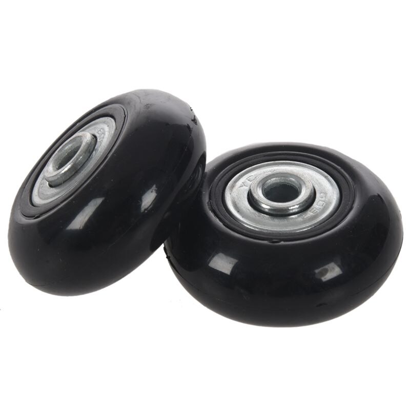 2 setti 45 x 19mm matkalaukku / inline ulkoluistimen vaihtopyörät mustat