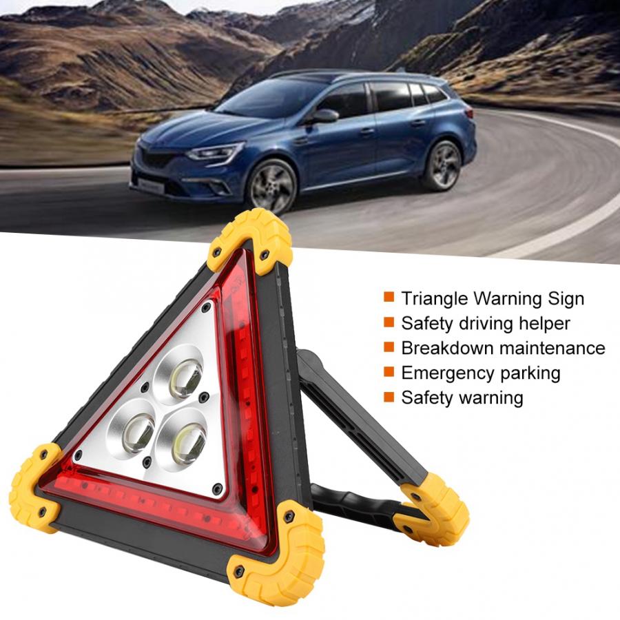 Panneau d'avertissement de panne de voiture 30W | Panneau de sécurité triangulaire multifonction, de secours, avec feu rouge