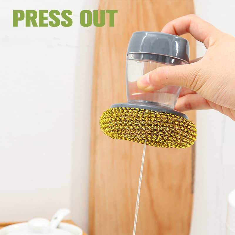Kitchen Soap Dispensing Palm Brush Washing Liquid Dish Brush Soap Pot Utensils with Dispenser Cleaning bathroom cleaning tools
