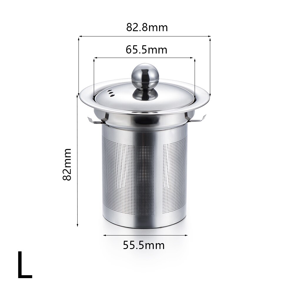 Reusable Stainless Steel Tea Strainer Mesh Infuser Basket Loose Tea Leaf Infusers Herb Filter for Mug Teapot Teaware S/M/L: L
