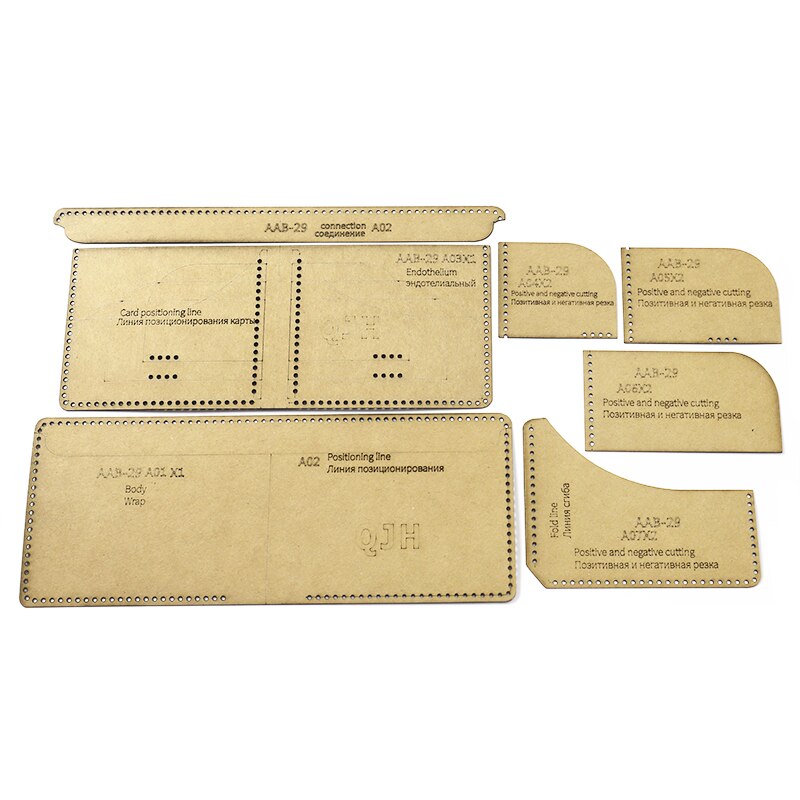 DIY Handmade Personality Short Wallet Kraft Paper and Acrylic Template Handmade Leather Craft Bag Template 11cm*9cm