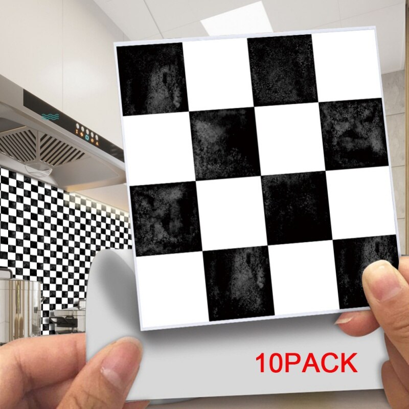 Azulejo adhesivo 3D de tres dimensiones con de mosaico autoadhesivo para pared azulejo de simulación anticolisión para cocina/baño: A1